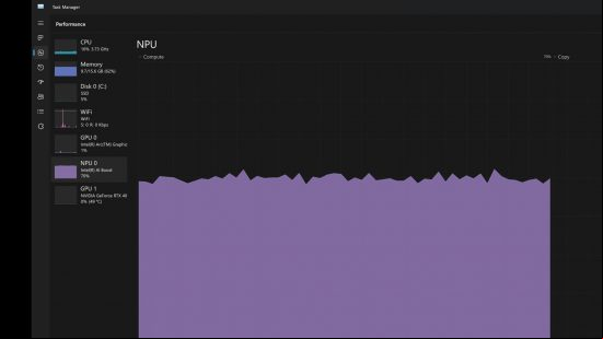 intel ai npu windows task manager