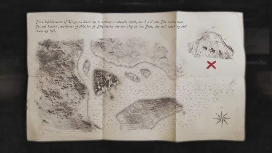One of two Kaa Mangrove Sultani Island treasure maps in Skull and Bones.