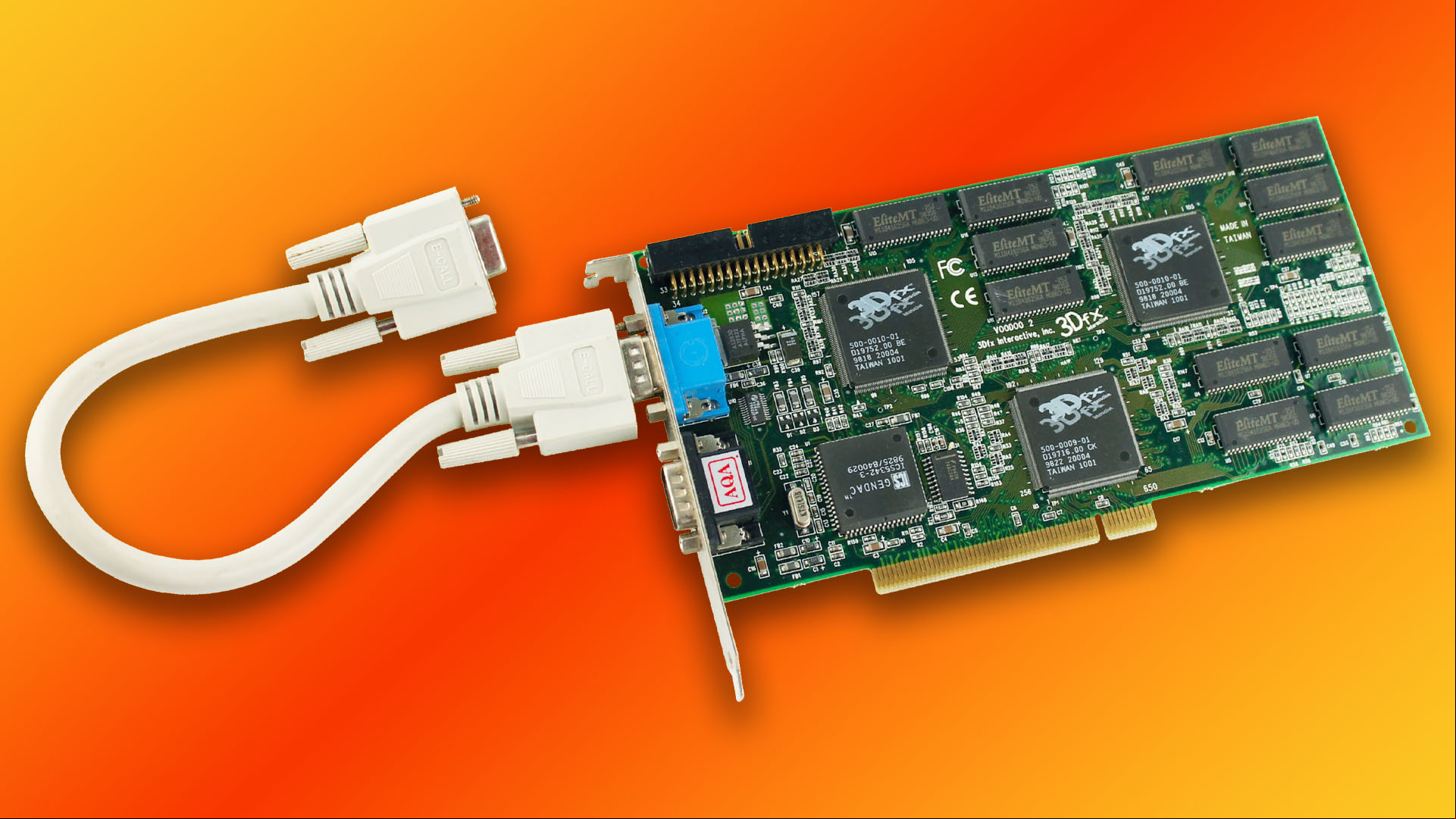 3dfx Voodoo 2 graphics card with analog VGA loopback cable