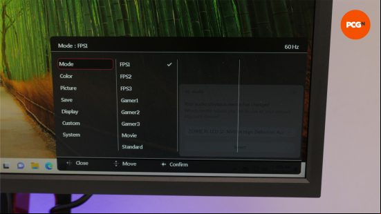 benq zowie xl2566k review 13 osd menu 2