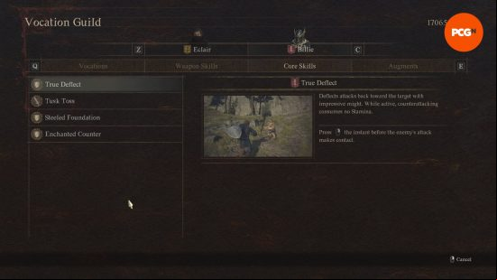 Dragon's Dogma 2 Fighter build: a videogame menu showing the skills of the Fighter class.