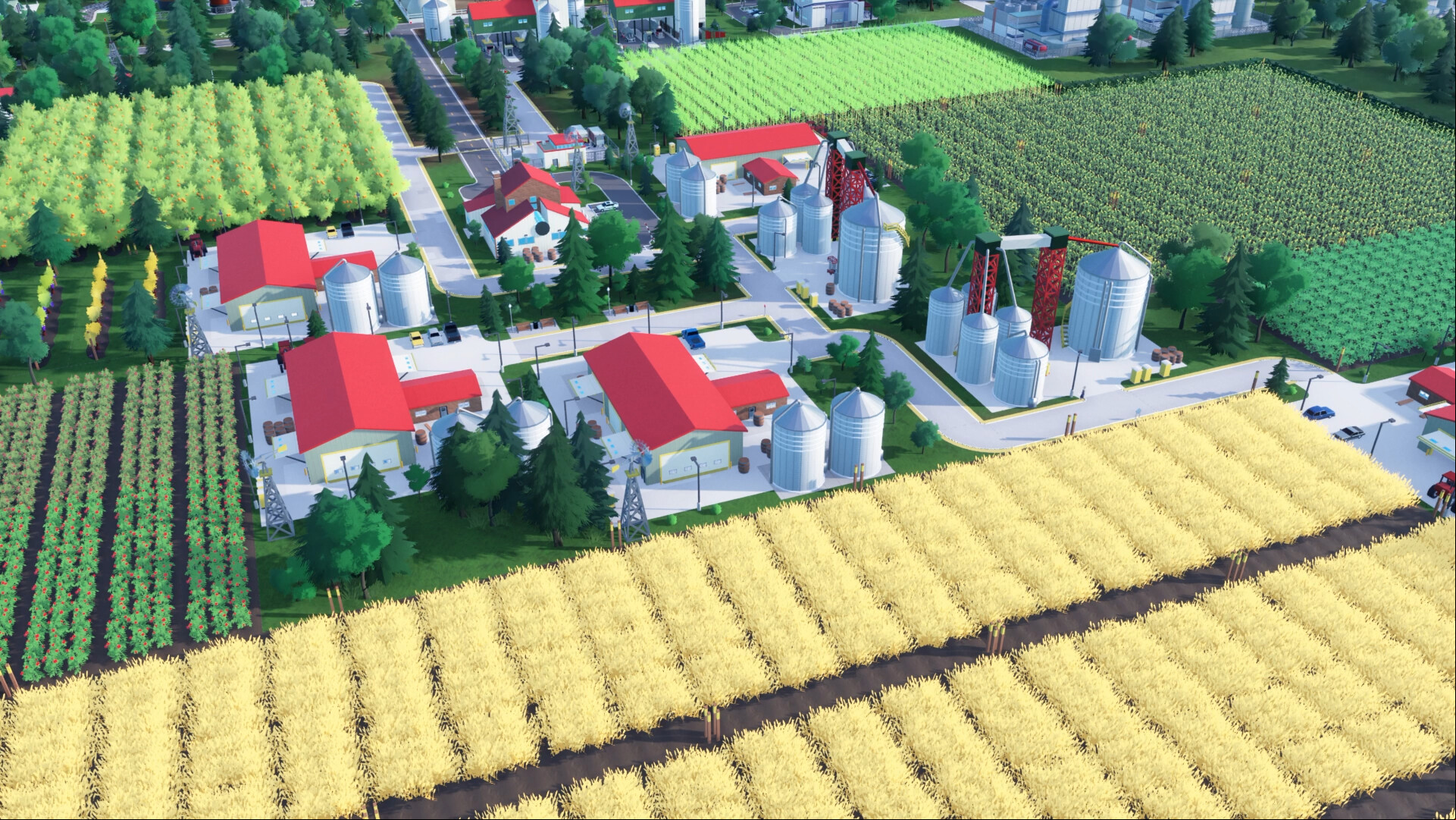 Rise of Industry 2 Steam strategy game: An idyllic farm from Steam strategy game Rise of Industry 2