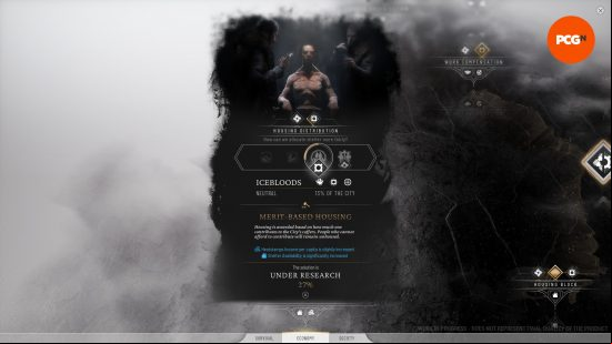 Housing Distribution research in Frostpunk 2, which indirectly affects Heatstamps income.