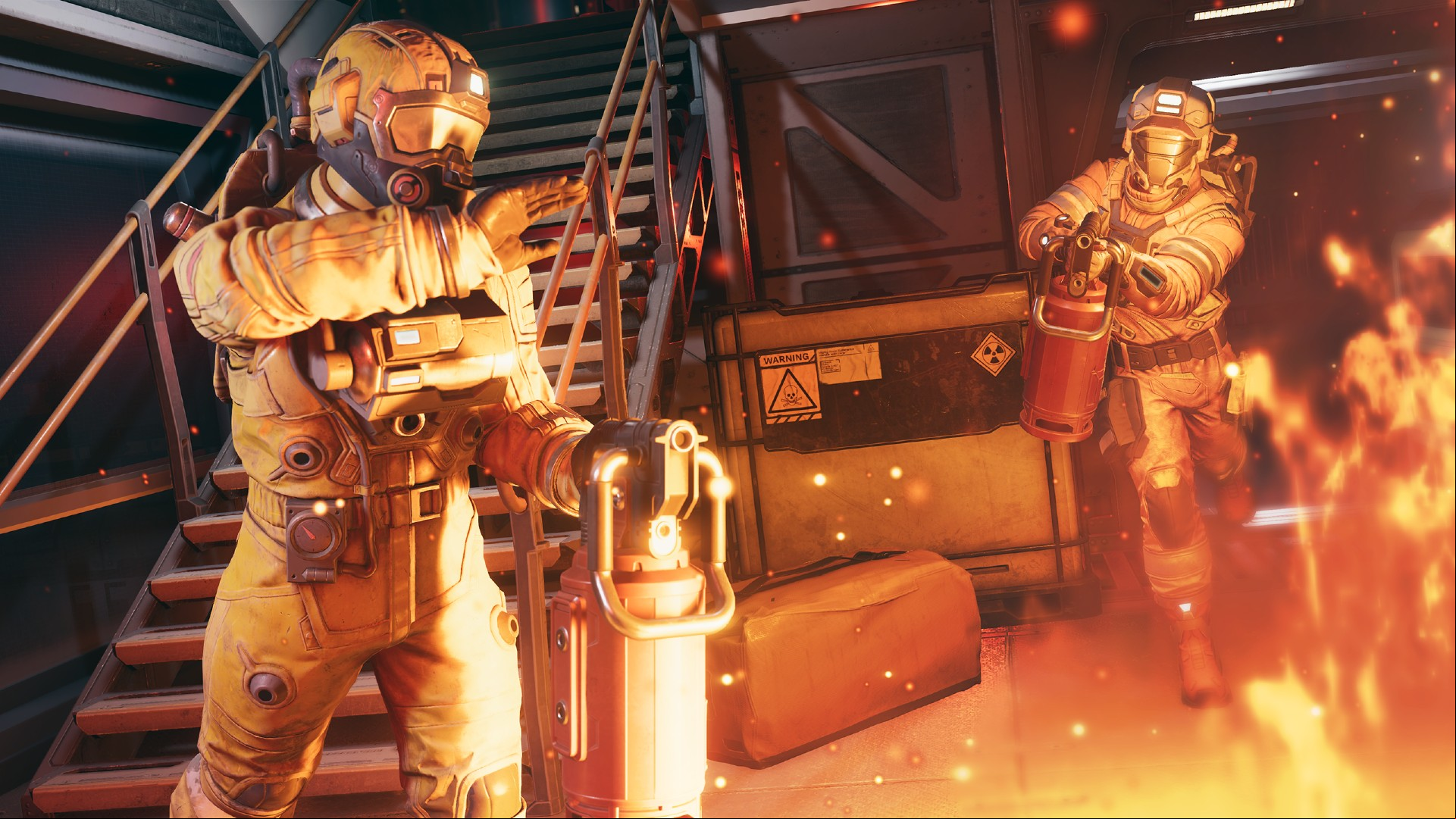 Jump Ship Steam FPS game: Two astronauts fight fire in Steam FPS game Jump Ship