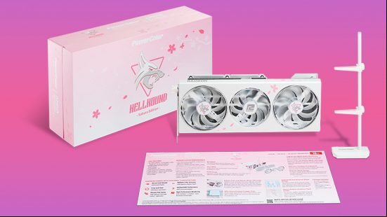 PowerColor cherry blossom AMD Radeon RX 7800 XT Sakura graphics card with  bracket