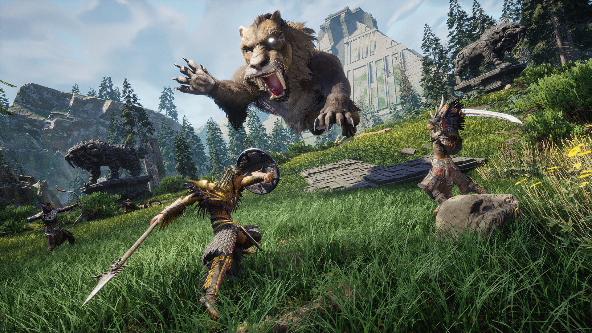 Soulmask Steam survival game: Being attacked by animals in Steam survival game Soulmask