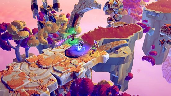 Windblown preview: A trio of Leapers charges headlong through the first biome of their run through the Vortex.