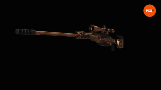 Best XDefiant loadouts: TAC-50 inspect screen in the loadout menus on black background.