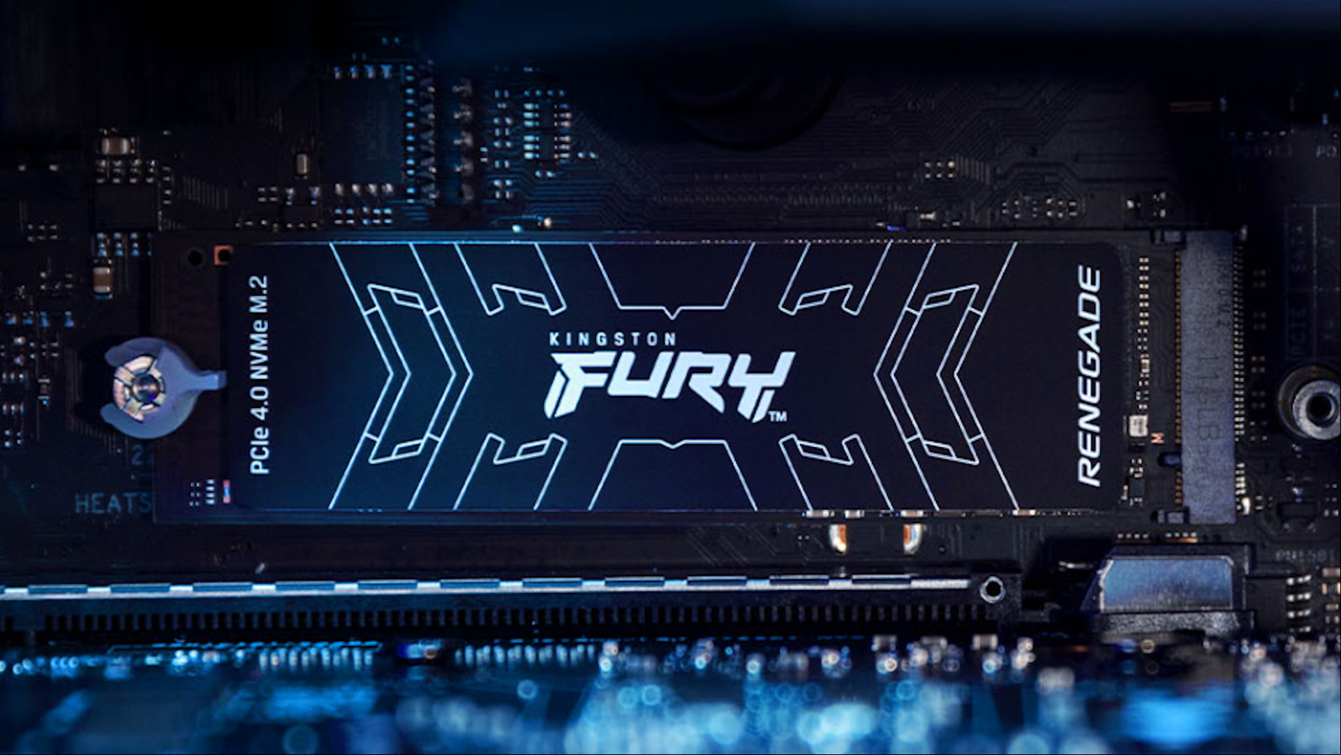 The Kingston Fury Renegade SSD in the motherboard slot