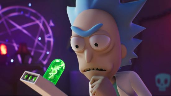 Multiversus voice actors: Rick is starring at his remote.