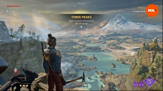 Flintlock The Siege of Dawn preview: Nor stands on the precipice of the Three Peaks looking down at the Aotearoa-inspired landscape.