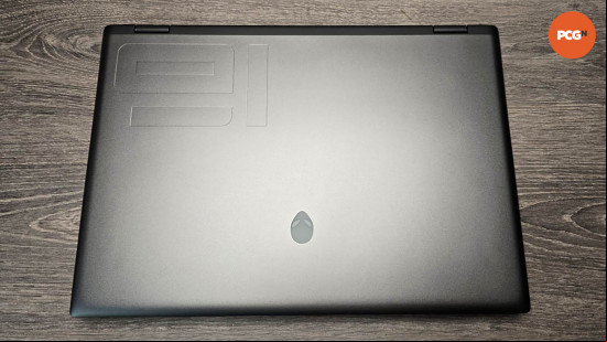 Alienware M16 R2 review: Topdown view of lid