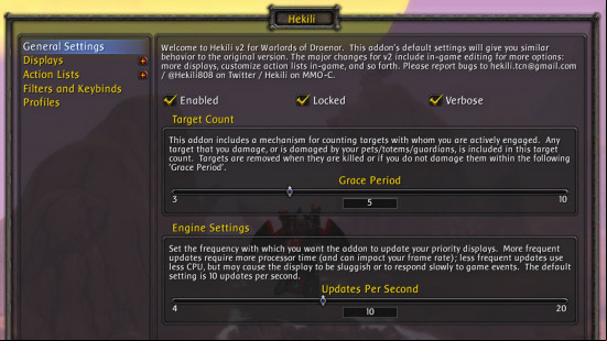 The settings for Hekili Priority Helper, one of the best WoW addons.