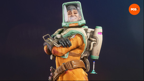Concord characters: a short-haired person wearing an orange jumpsuit and green helmet