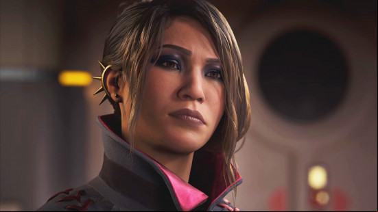 Concord preview: a close-up of Haymar with her studded ear piece and high-necked tunic