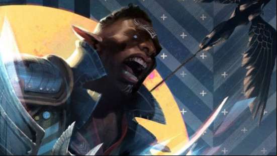 Concept art of pointy-eared monster hunter Davrin, one of the Dragon Age The Veilguard companions.