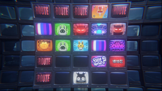 Zenless Zone Zero preview: The Hollow Deep Dive system, represented as a board of TV screens displaying different events that the player can experience as Bangboo Eous.