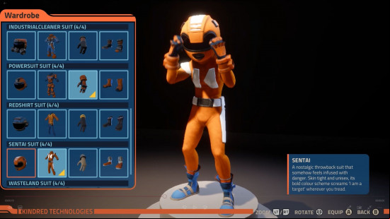The customization options in Revenge of the Savage Planet include Power Rangers-inspired morph suits.