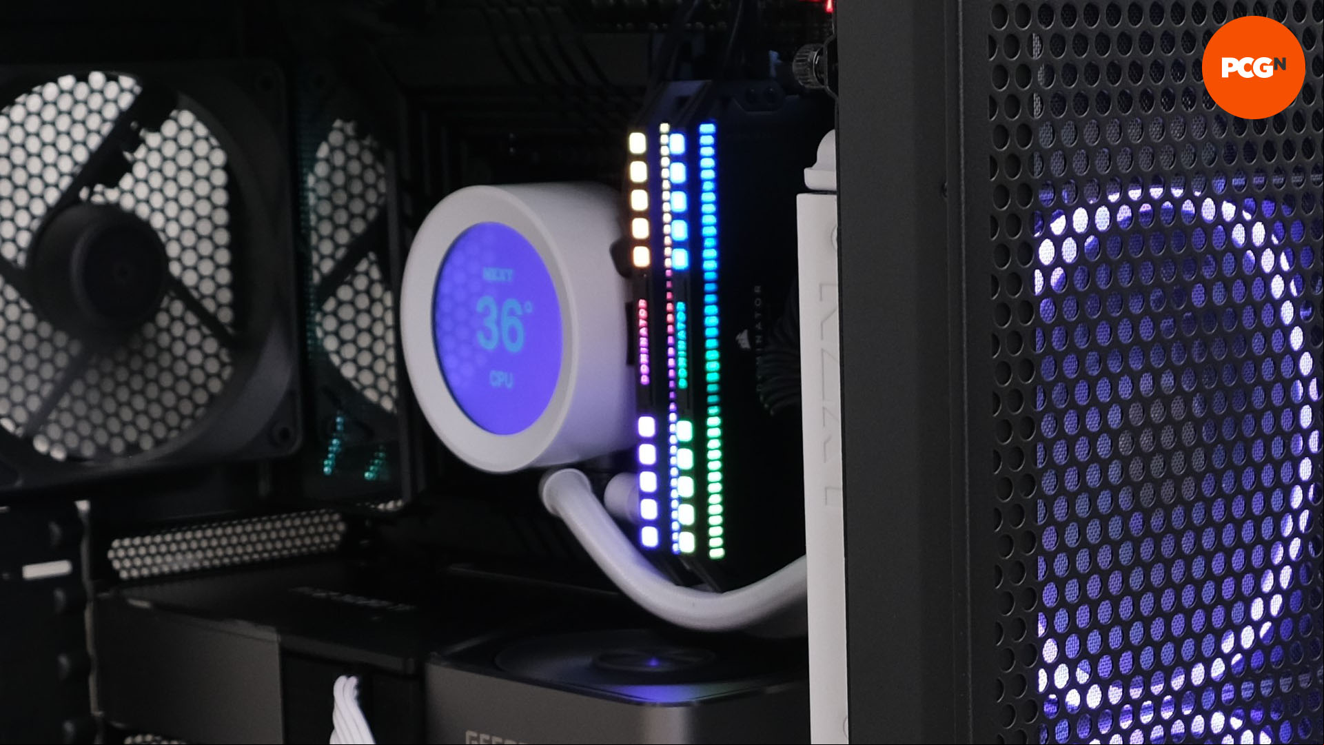 Corsair Dominator Platinum RGB DDR5 review: gaming RAM installed in PC with lights on
