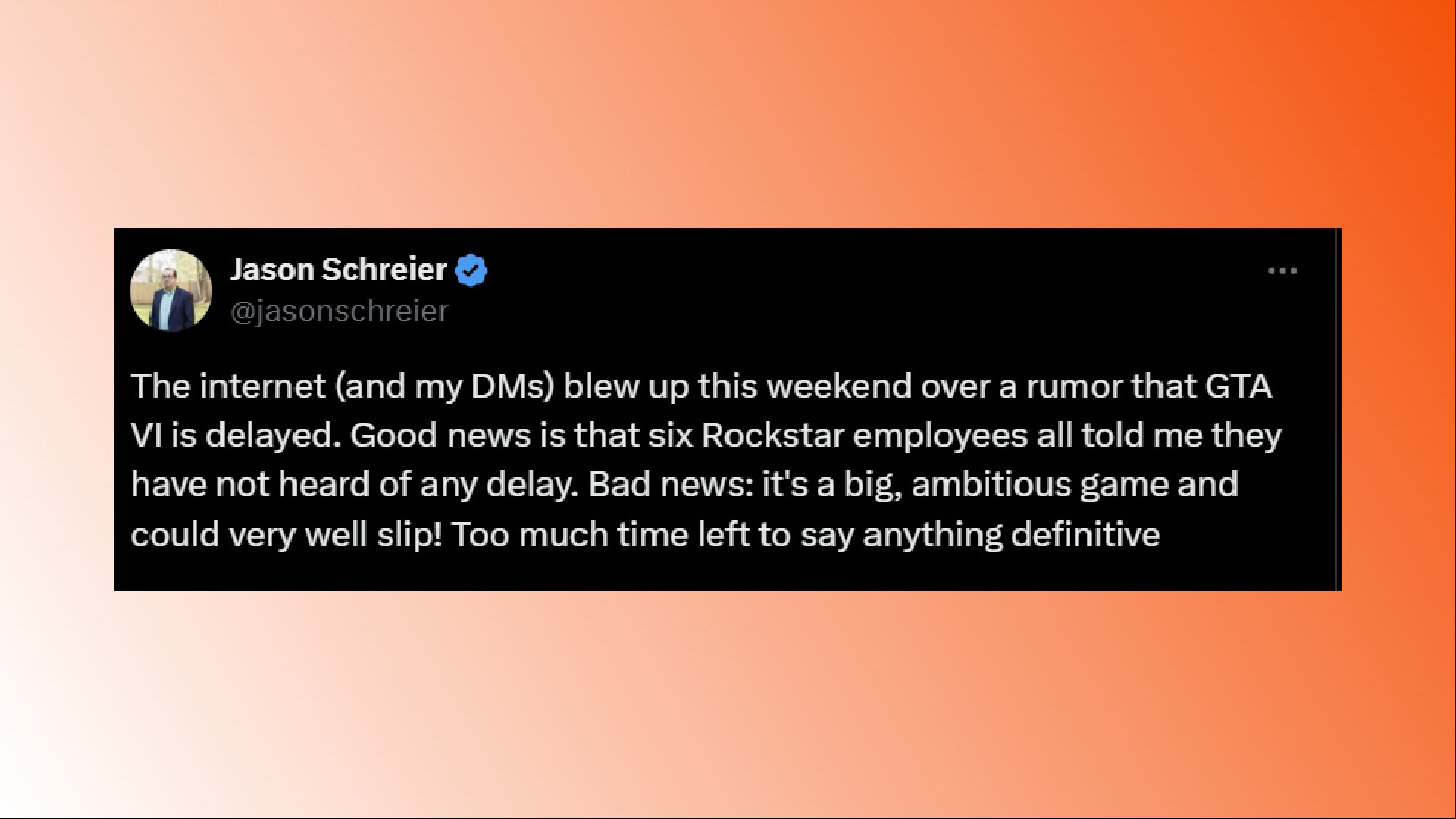 GTA 6 delay: A comment regarding the rumor about the Grand Theft Auto 6 delay