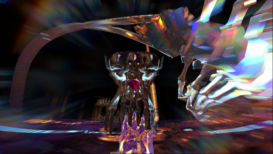Hyper Demon: A skeletal enemy attacking the player, with a skull at the center.