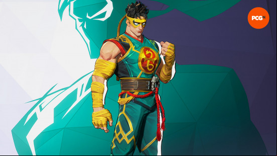 Marvel Rivals characters: a man dressed in a green sleeveless bodysuit.