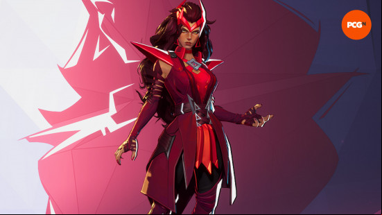 Marvel Rivals characters: a female superhero wearing a scarlet red outfit.