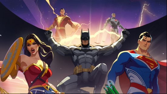 Best management games: DC Dark Legion. Image shows a large group of DC super heroes.