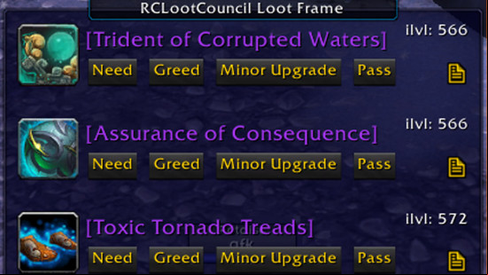 Best WoW addons: RCLootCouncil's need/greed UI