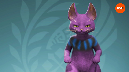 Monster Hunter Wilds Palico design codes: A Monster Hunter Wilds Palico designed to look like Beerus from Dragon Ball Z.
