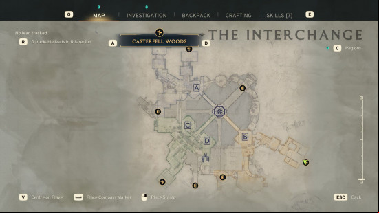 Atomfall fast travel: a slightly yellowed map of an underground science facility.