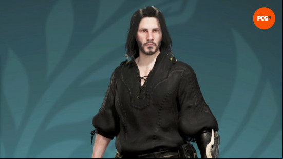 Monster Hunter Wilds character design codes: A recreation of Keanu Reeves as Machete in Monster Hunter Wilds.
