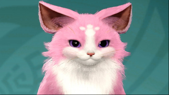 Monster Hunter Wilds design codes: A pink Palico inspired by Genshin impact's Yae Miko.