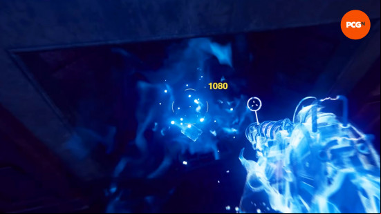 BO6 Shattered Veil main quest: a person holding a gun enshrouded in a mystical blue glow