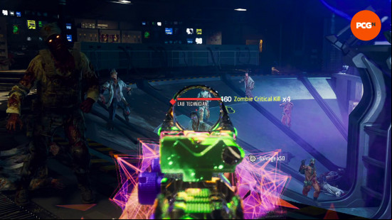 Black Ops 6 Shattered Veil main quest: aiming at a group of zombies
