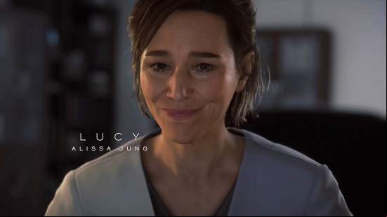 Death Stranding 2 voice actors: a brunette woman wearing a white lab coat