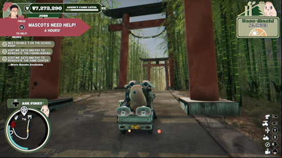 Promise Mascot Agency review: a giant thumb riding around in an open-top van.
