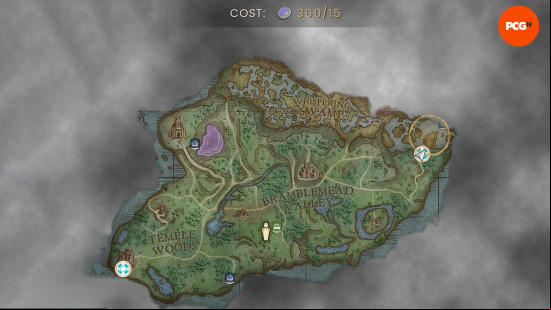 An image of the map in Runescape Dragonwilds.