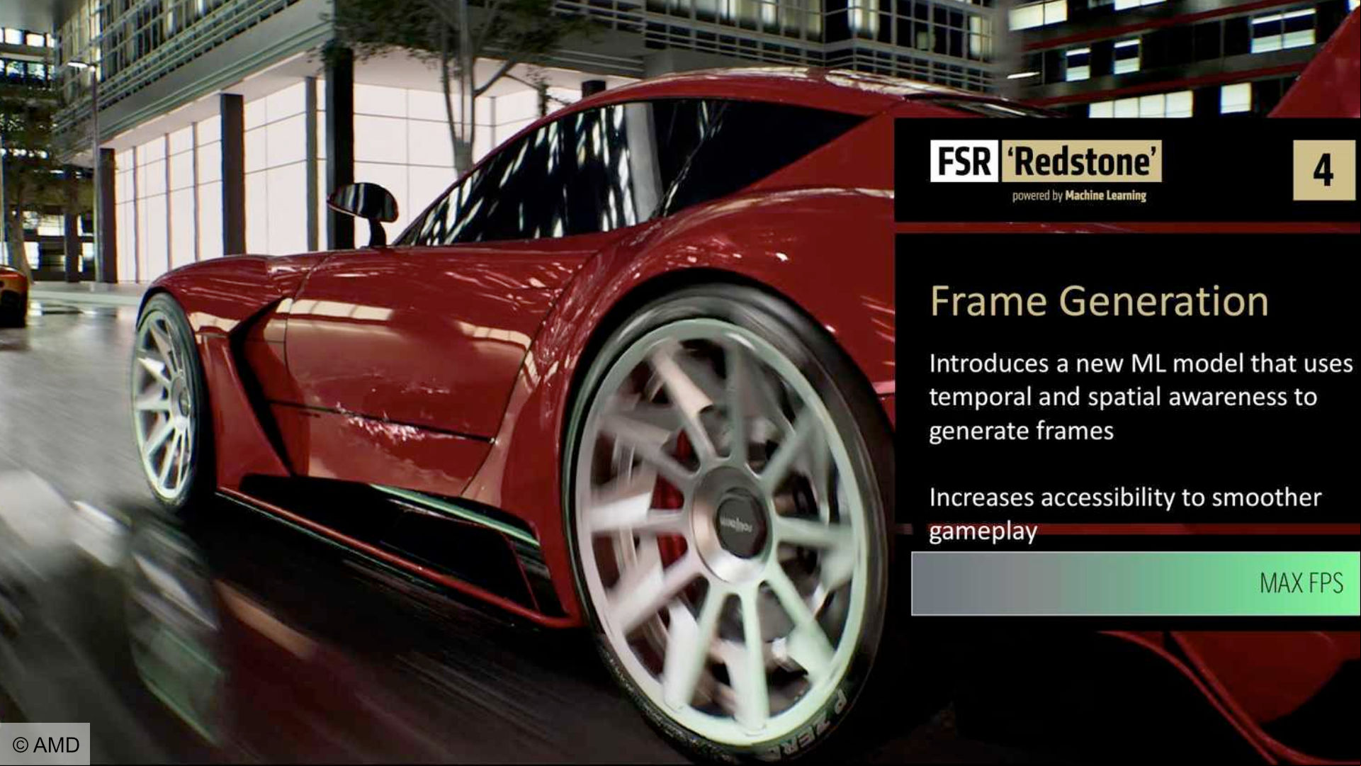 AMD FSR Redstone demonstration of enhanced frame generation