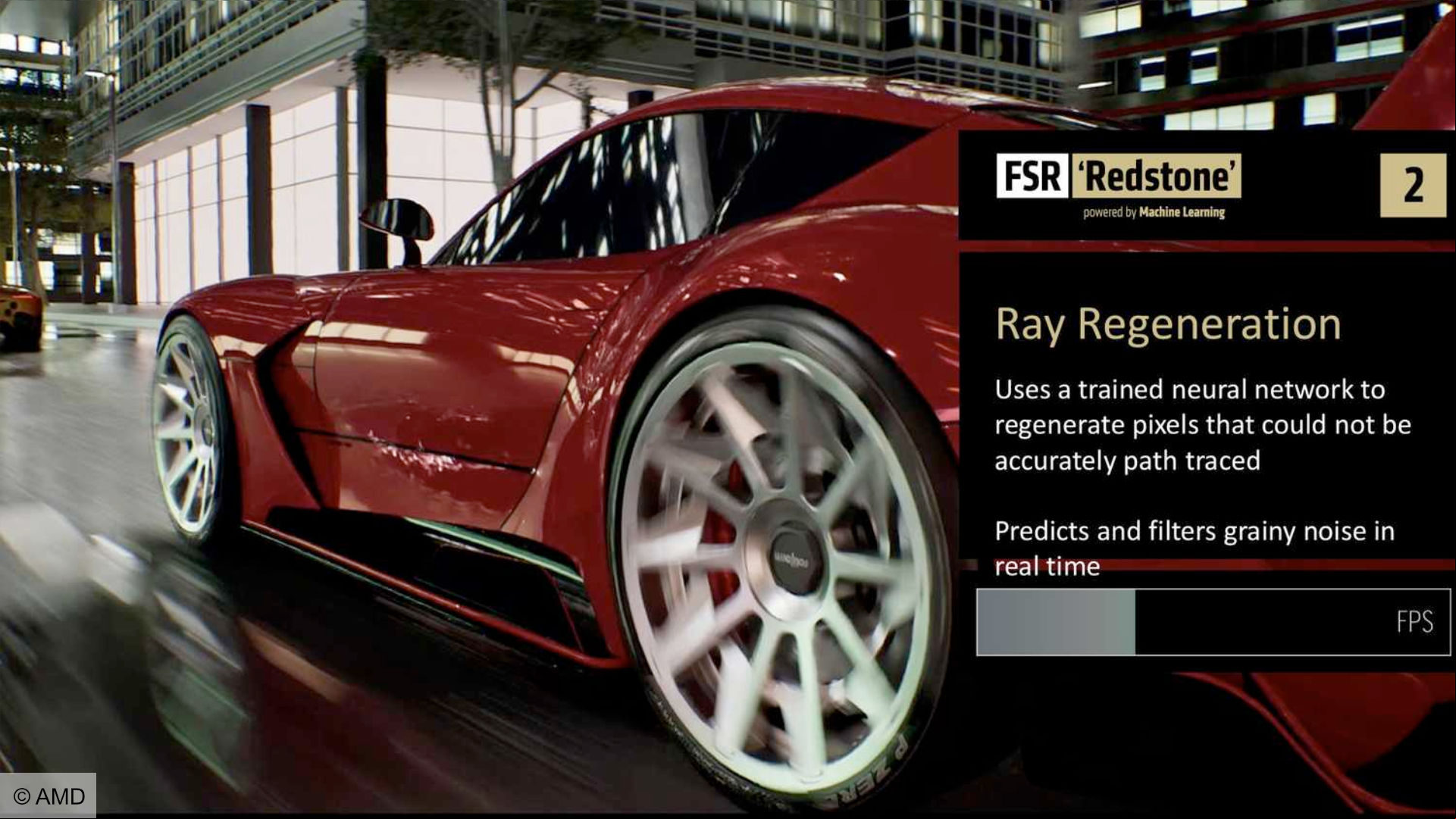 AMD FSR Redstone demonstration of ray regeneration