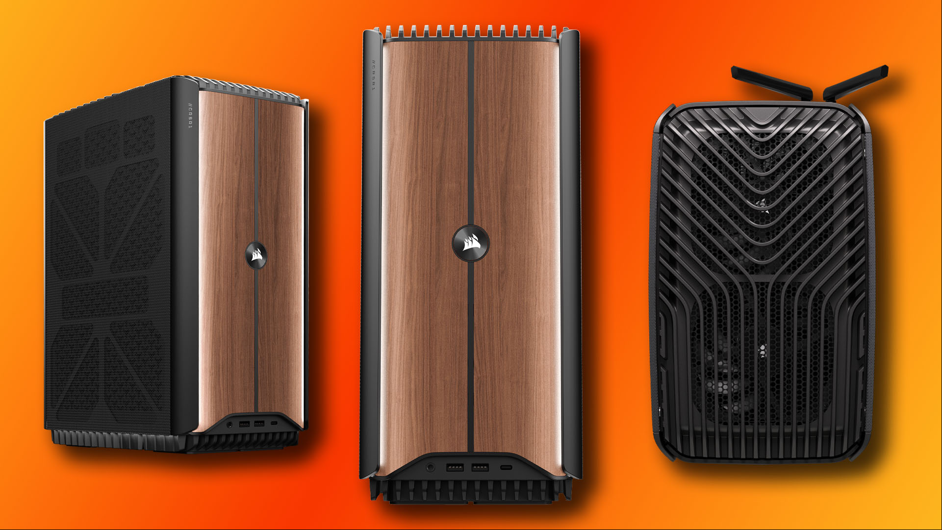 Corsair One i600 mini gaming PC angles.