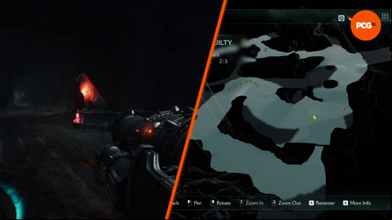 Doom The Dark Ages wolf statues: a subterranean wolf statue in Resurrection