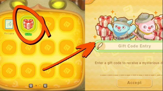 The Fantasy Life codes redemption screen.