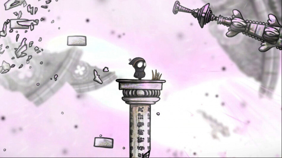 Little Mage - The titular figure stands on a lone platform.