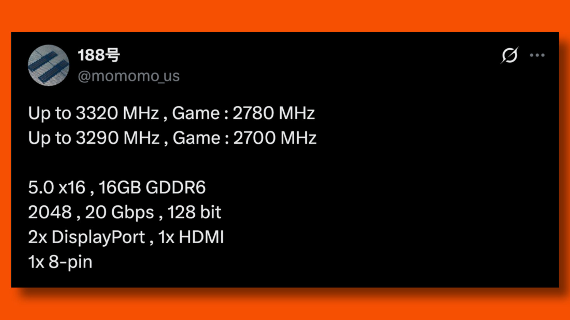 X post showing likely AMD Radeon RX 9060 XT specs rumors