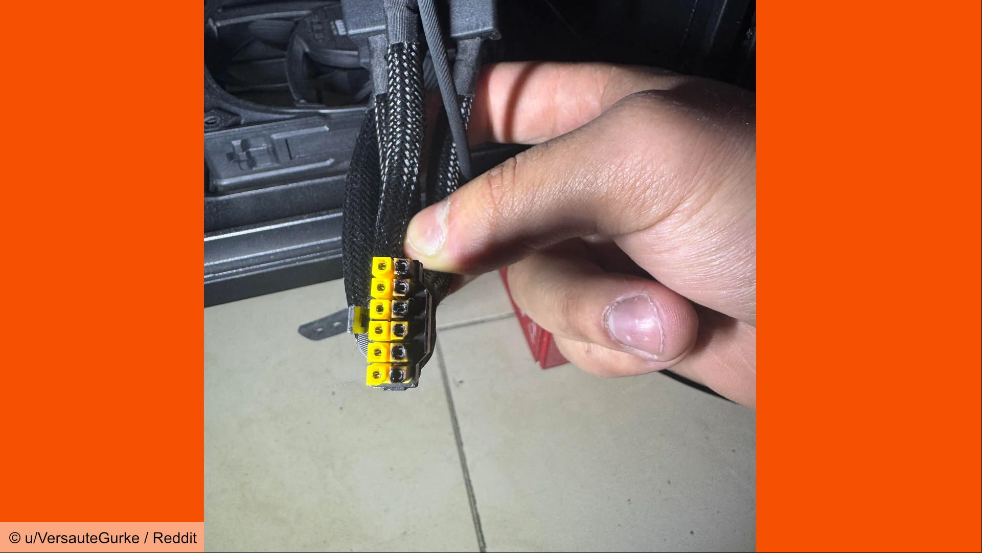 Burned MSI RTX 5090 power adapter cable pins