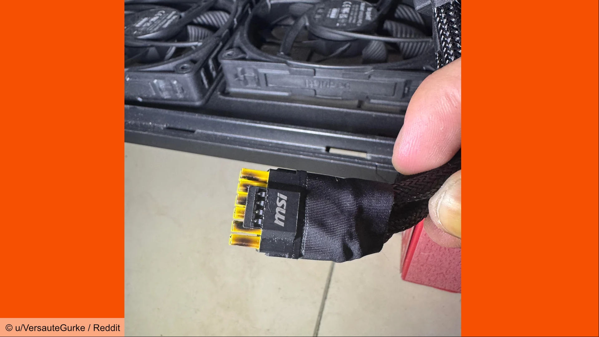 Burned MSI RTX 5090 power adapter cable