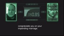 David Hayter congratulates groom-to-be as Solid Snake, via codec