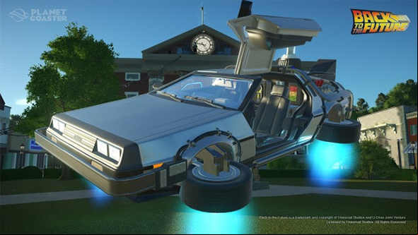 Planet Coaster goes all '80s with props from Knight Rider, Back to the Future, and The Munsters
